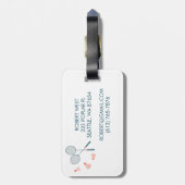 Schattige Retro Badminton Birdie Racquet CUSTOM Bagagelabel (Achterkant verticaal)