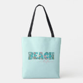 Schattige Retro Beach Life Blauw Draagtas (Achterkant)