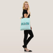 Schattige Retro Beach Life Blauw Draagtas (Op model)