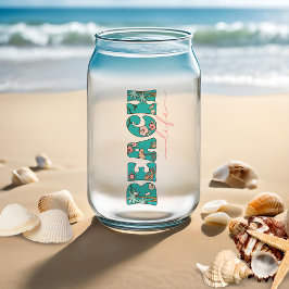 Schattige Retro Beach Life Blikvorm Glas