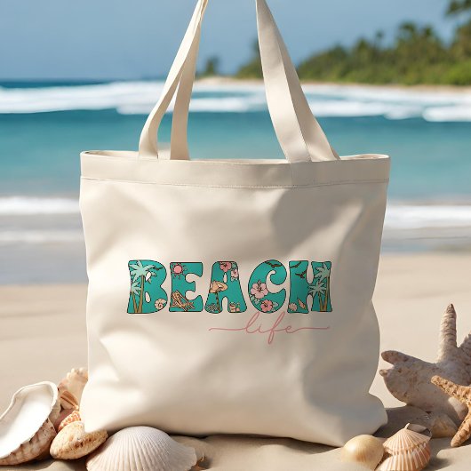 Schattige Retro Beach Life Tote Bag