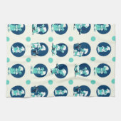 Schattige Retro  Blauw Jongen Chef Cook Theedoek (Horizontaal)