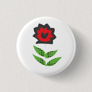 Schattige Retro Bloem Knop Speld Cadeau Ronde Button 3,2 Cm