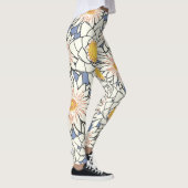Schattige retro bloemen l Blauw en wit Leggings (Rechts)