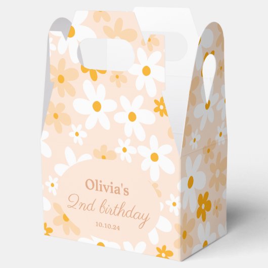 Schattige Retro Boho Groovy Daisy Verjaardagsfeest Bedankdoosjes (Geopend)