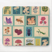 Schattige retro botanische insecten en muismat (Voorkant)