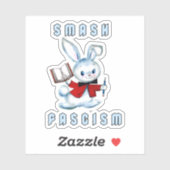 Schattige Retro Bunny - Smash Fascisme Sticker (Vel)