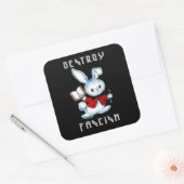 Schattige Retro Bunny - Vernietig het fascisme Vierkante Sticker (Envelop)