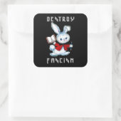 Schattige Retro Bunny - Vernietig het fascisme Vierkante Sticker (Tas)
