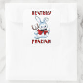 Schattige Retro Bunny - Vernietig het fascisme Vierkante Sticker (Tas)