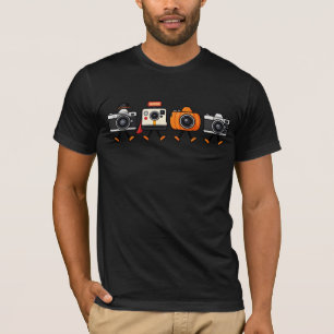 Schattige Retro Camera's die Samen Wandelen T-shirt