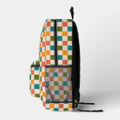 Schattige Retro Checkerboard Monogram veelkleurig Bedrukte Rugzak (Rechts)