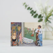 schattige retro  elke dag briefkaart (Staand voorkant)