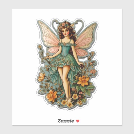 Schattige retro fee sticker (Vel)