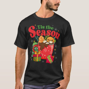 Schattige Retro Groovy Tis The Season Hete Chocola T-shirt