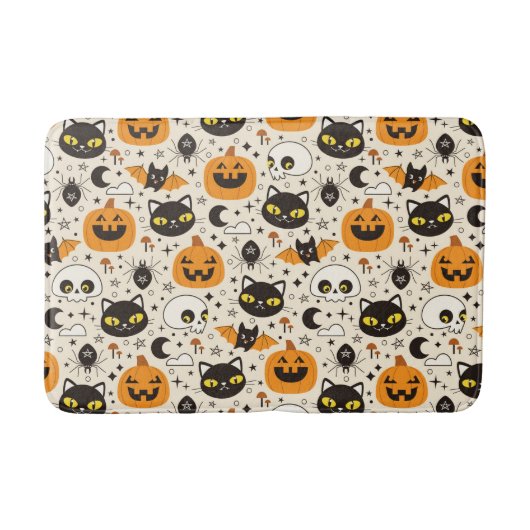Schattige Retro Halloween patroon Badmat (Voorkant)