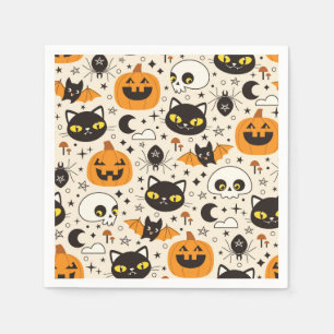 Schattige Retro Halloween patroon Servet