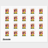 Schattige retro  Honing beer Vierkante Sticker (Vel)