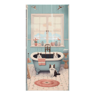 Schattige Retro Katten en Kittens in Bad Perfect Poster
