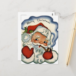 Schattige Retro Kerstman Briefkaart