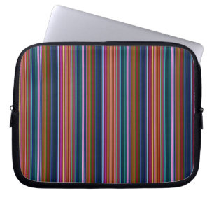 Schattige retro kleurrijke strepen laptop sleeve