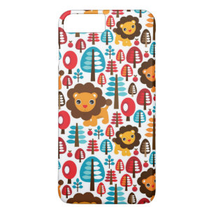 schattige retro Lion kinder illustratie iPhone 8 Plus / 7 Plus Hoesje