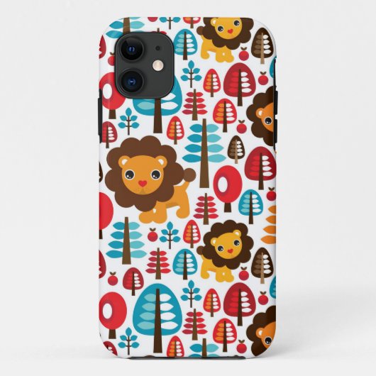 schattige retro Lion kinder illustratie Case-Mate iPhone Case (Achterkant)