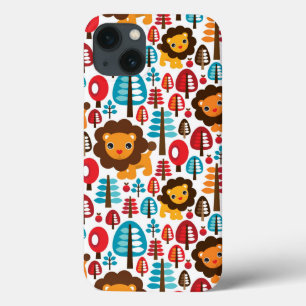 schattige retro Lion kinder illustratie iPhone 13 Hoesje