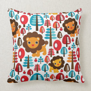 schattige retro Lion kinder illustratie Kussen