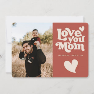 Schattige Retro Moederdag  Feestdagenkaart