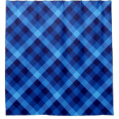 Schattige Retro Ocean Blue Plaid Douchegordijn (Voorkant)
