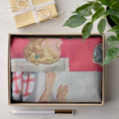 schattige retro  ontkoppelde dame koken tissuepapier (Geschenk)