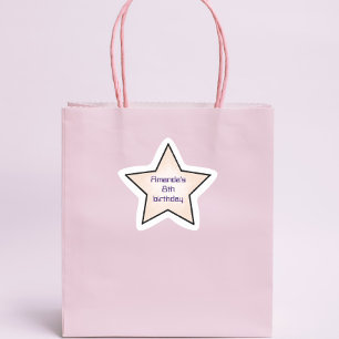 Schattige Retro Pastel Ster Kinderverjaardag Sticker