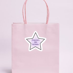 Schattige Retro Pastel Ster Kinderverjaardag Sticker