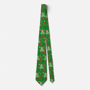 Schattige Retro Peperkoekman & Kerstman Prettig Ke Stropdas