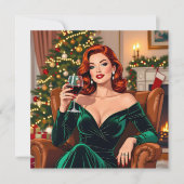 Schattige Retro Pop Art Gepersonaliseerde Kerstmis Kaart (Voorkant)