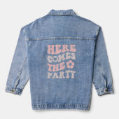Schattige Retro Script Bachelorette Party Denim Jacket (Achterkant)