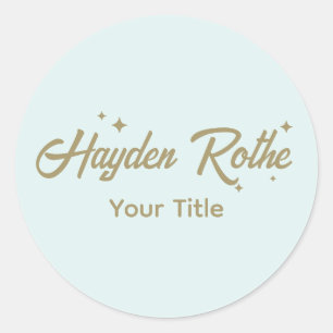 Schattige Retro Script Pastel BLue Ronde Sticker