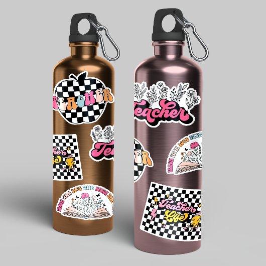 Schattige Retro Teacher Life Vinyl Sticker Pack