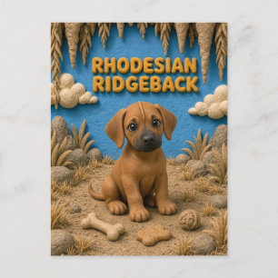 Schattige Rhodesian Ridgeback Puppy, Baby Hond Briefkaart