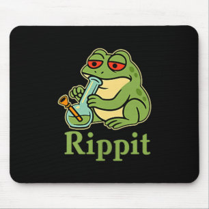 Schattige Rippit Stoner Kikker die Stoner Rookt Muismat
