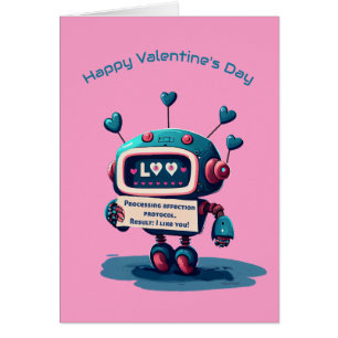 Schattige Robot Gelukkige Valentijnsdag -Ik vind j
