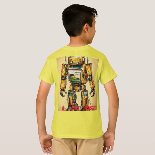 "Schattige Robot - Playful TechT ontworpen T-shirt (Achterkant volledig)