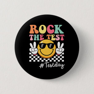 Schattige Rock The Test Retro Glimlach Leraar Kind Ronde Button 5,7 Cm