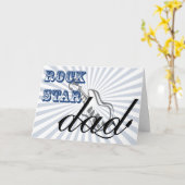 schattige rockster pa, Vaderdag groeten Kaart (Gele Bloem)