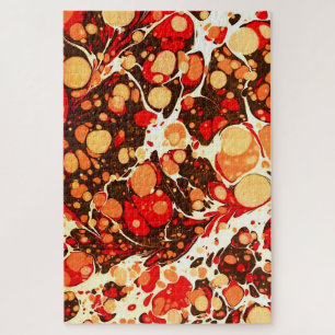 Schattige rode bruine oranje abstracte stenen legpuzzel