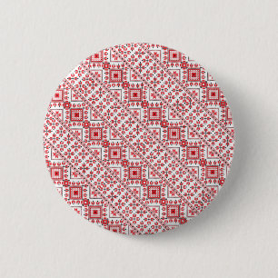 Schattige rode decoratieve Oekraïense patronen ont Ronde Button 5,7 Cm