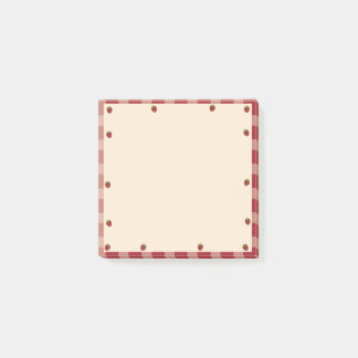 Schattige rode en witte gingham aardbeienthema post-it® notes