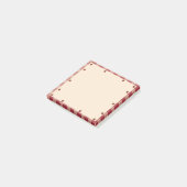 Schattige rode en witte gingham aardbeienthema post-it® notes (Schuin)