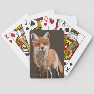 Schattige rode fox-afspeelkaarten speelkaarten